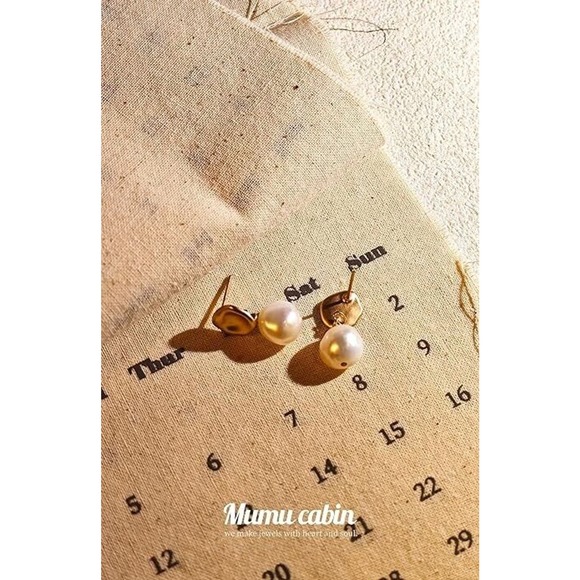 Pearl Diamond Stud Earrings for Women with Dangle Drop Designer Style - Picture 3 of 5